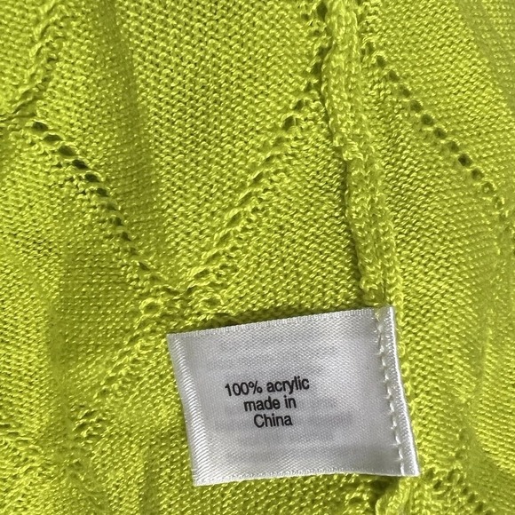 Lane Bryant Belted Cardigan Sweater 14/16 Neon Green Acrylic NWT $59.95 - Picture 5 of 9